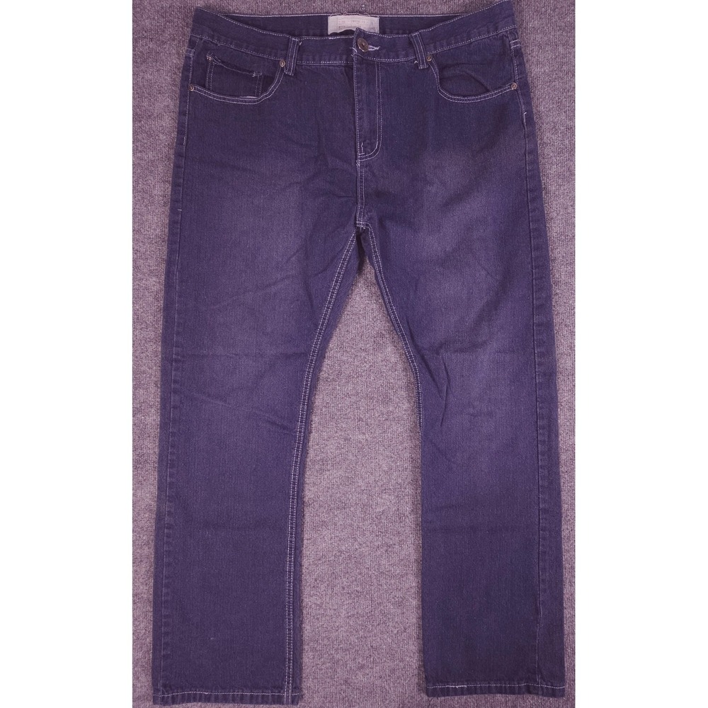 Ecko Unlimited Jeans Mens 40x32 (Tag 38x32) Straight 714 Dark Wash Relaxed Denim